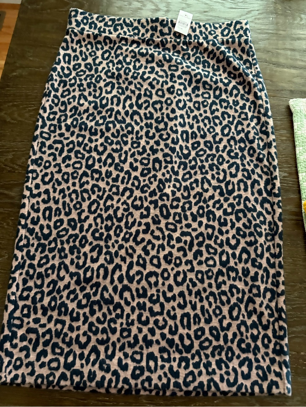 Ann Taylor Pink and Navy Leopard Pencil Skirt, medium